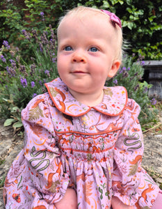 Owl & Hare Smocked Dress by Button Up Baby