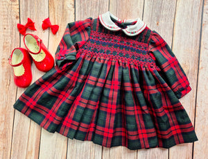 Smocked Tartan Dress by Sarah Louise