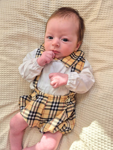 Beige & Black Check Set by Button Up Baby