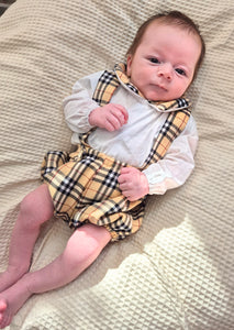 Beige & Black Check Set by Button Up Baby