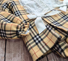 Load image into Gallery viewer, Beige &amp; Black Check Dress set by Button Up Baby