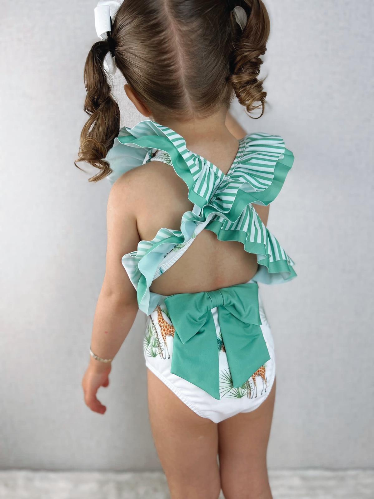 Meia Pata Baby Bathing Suit Marianne - Girafe - with Ruffles and